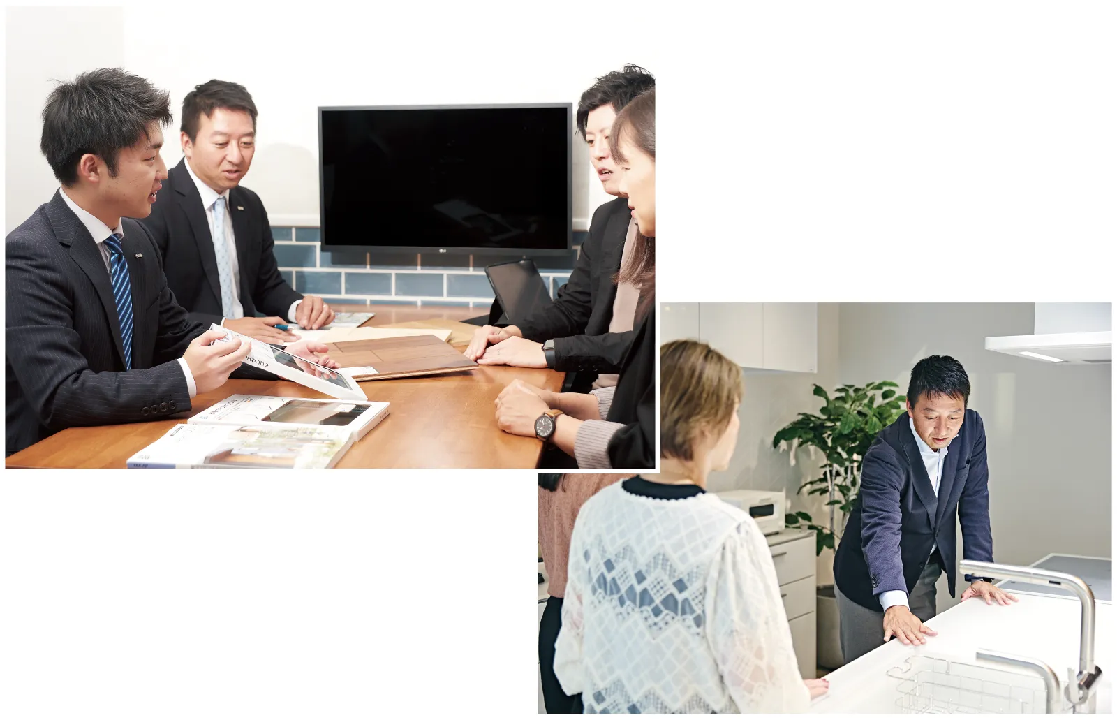 和気藹々とした雰囲気で会議を行う社員の様子